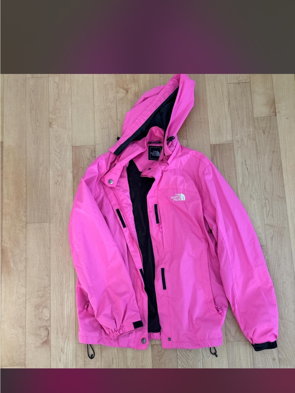 The North Face Bright Pink Hooded Rain Jacket